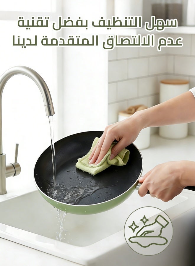 Sharpdo Kitchen Pots and Pans Set 8-Piece, Nonstick Mint Green Cooking Set for Induction & Gas, Healthy Coating Cookware with Lids - 18cm/24cm Pots, 20cm/24cm Fry Pans, Slotted Turner - Image 3